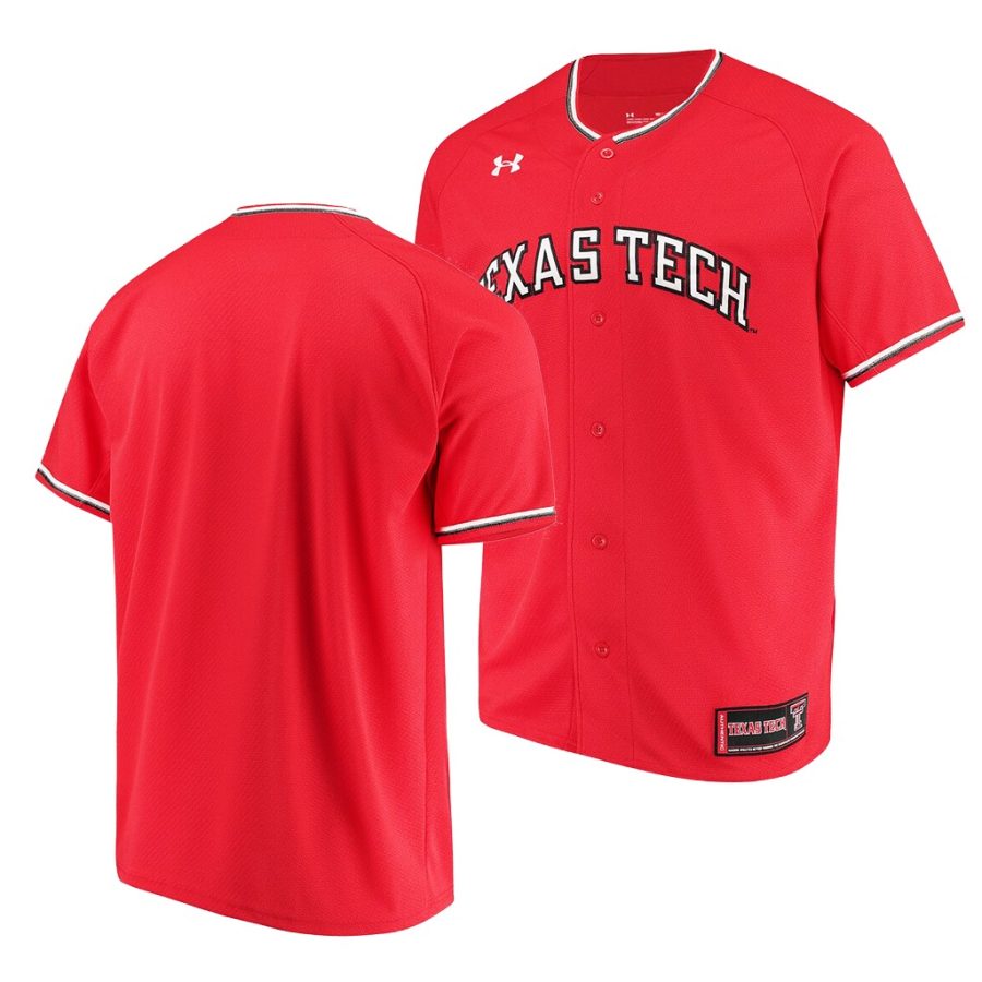 texas tech red raiders red college baseball replica jersey