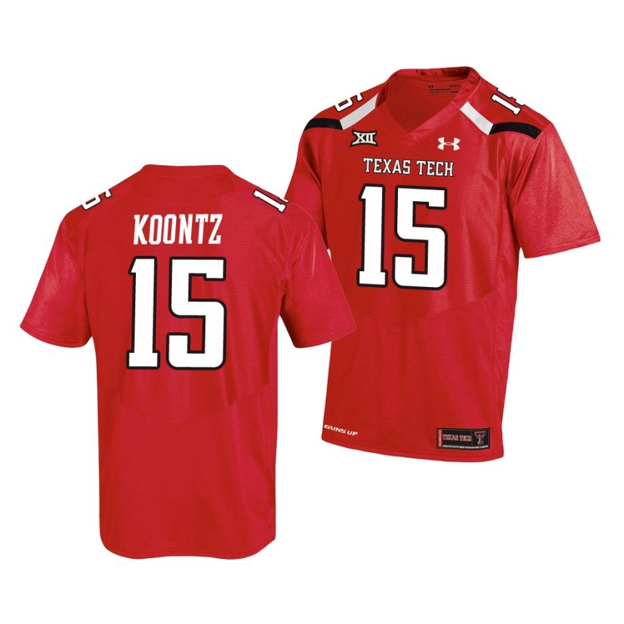 texas tech red raiders travis koontz red college football men's jersey