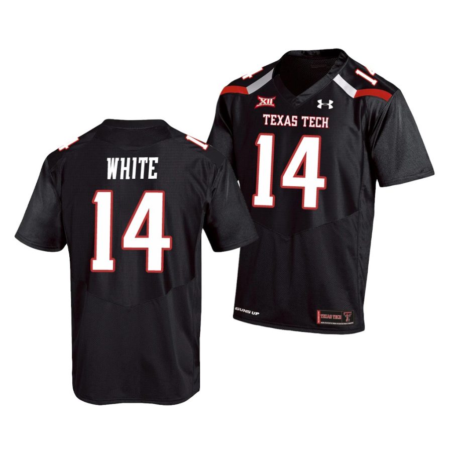 texas tech red raiders xavier white black college football men's jersey