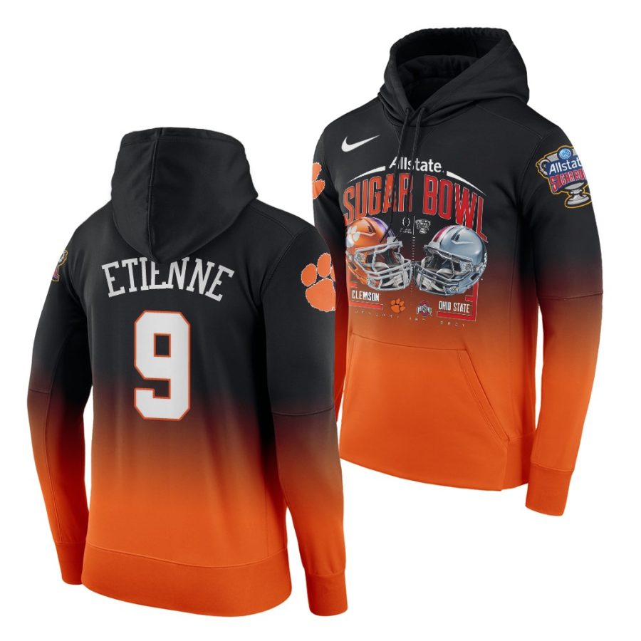 travis etienne orange 2021 sugar bowl clemson tigers hoodie