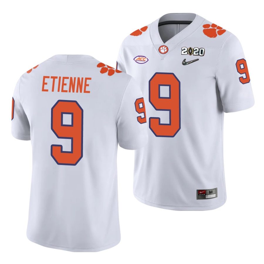 travis etienne white college football men's jersey 0