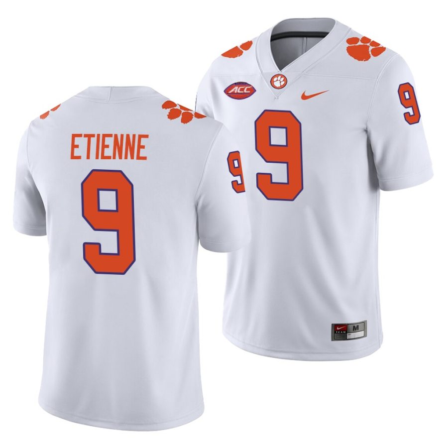 travis etienne white college football men's jersey