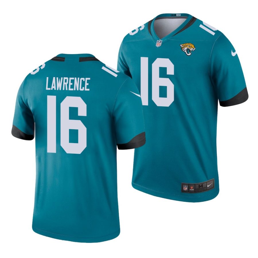 trevor lawrence jaguars 2021 nfl draft color rush legend men's teal jersey