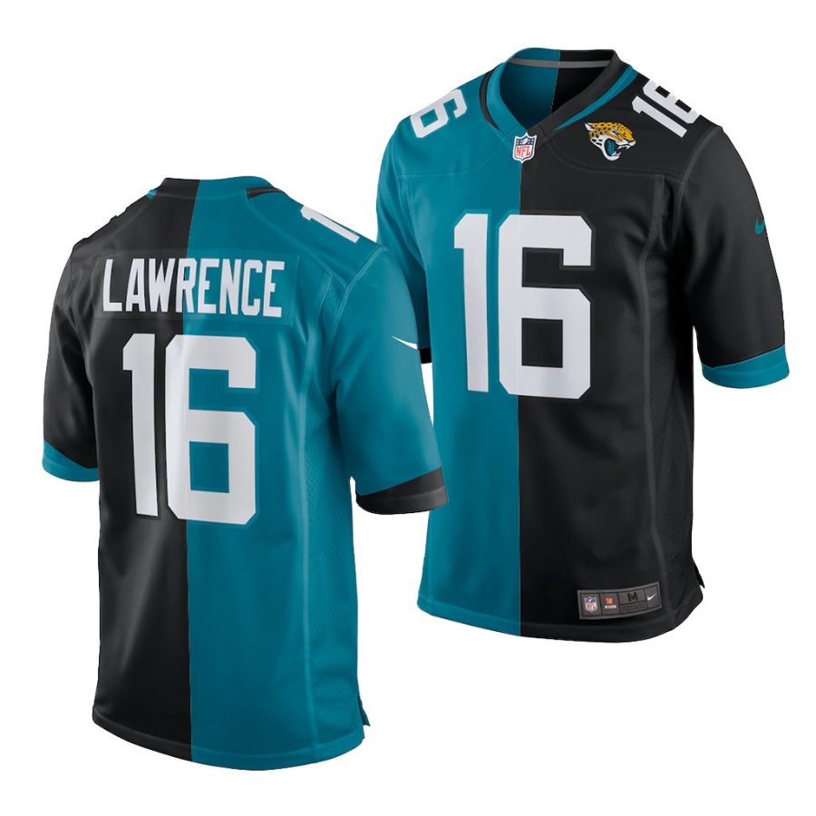 trevor lawrence jaguars 2021 nfl draft split men's teal black jersey