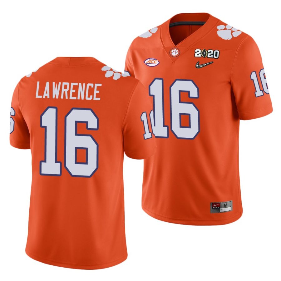 trevor lawrence orange college football men's jersey 0