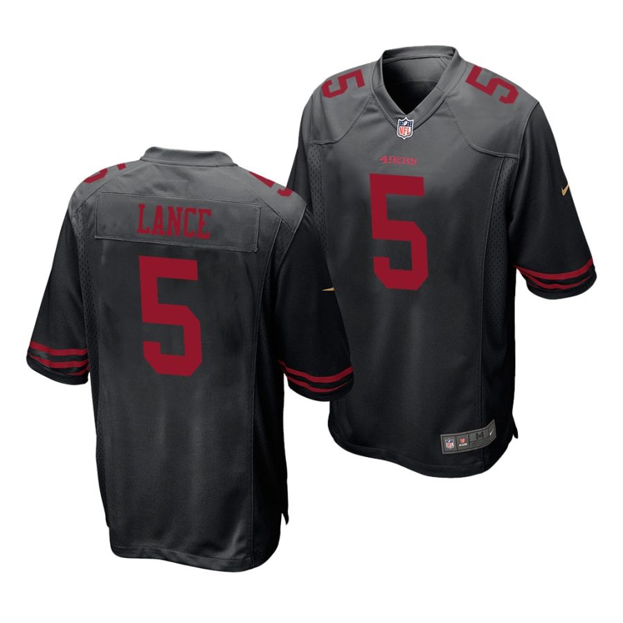 trey lance 49ers 2021 nfl draft game men's black jersey