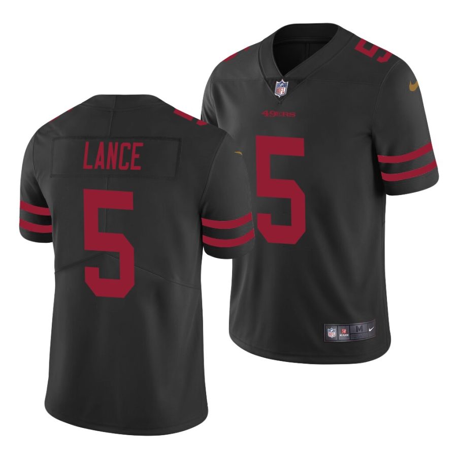 trey lance 49ers 2021 nfl draft vapor limited men's black jersey