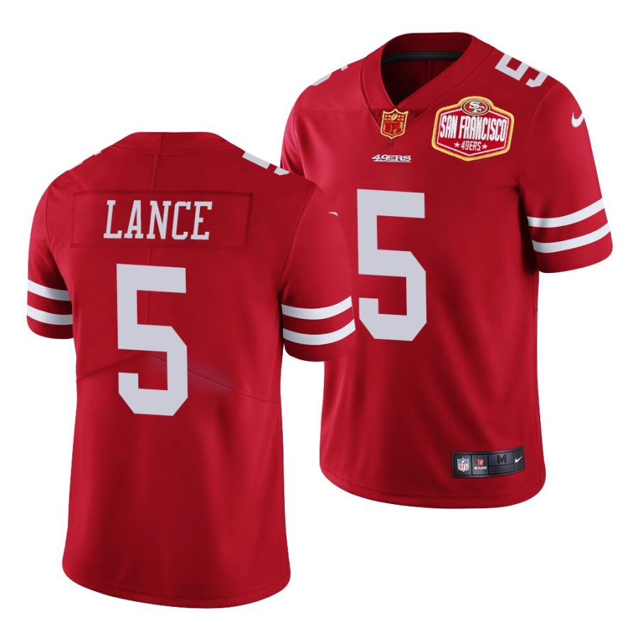 trey lance 49ers 2021 nfl draft vapor limited men's scarlet jersey