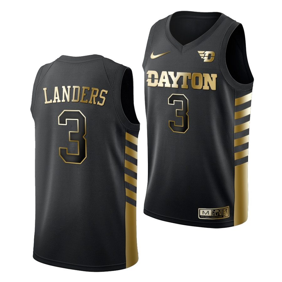 trey landers black golden edition men's jersey