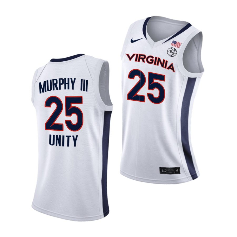 trey murphy iii virginia cavaliers white unity 2021 new brand jersey