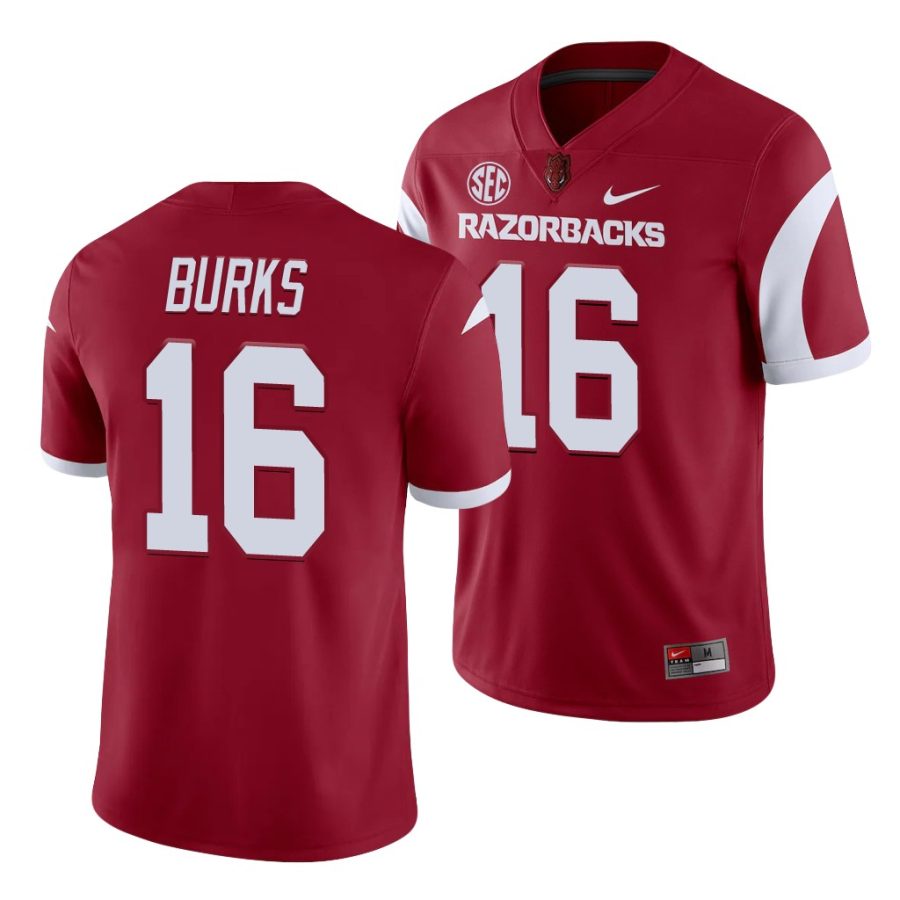 treylon burks cardinal college football arkansas razorbacks jersey 0