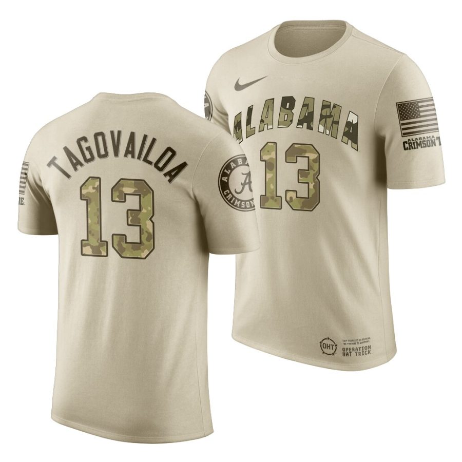 tua tagovailoa oatmeal oht military appreciation ncaa football jersey