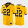 ty law yellow alternate men's jersey