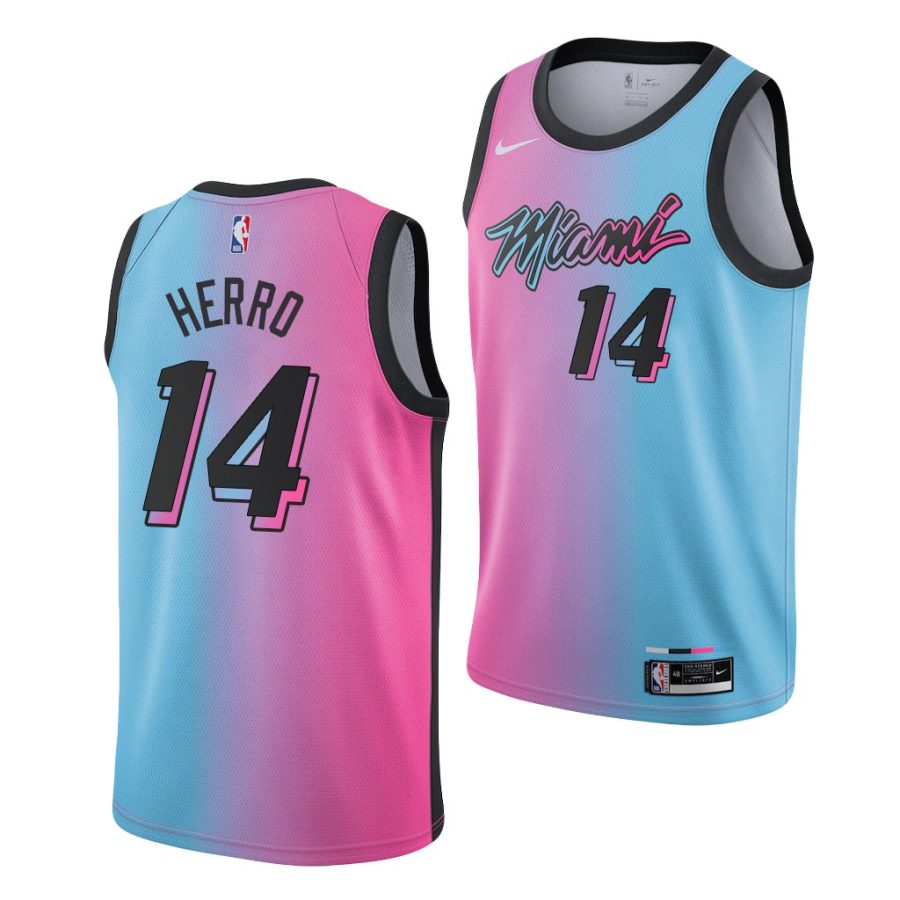 tyler herro heat rainbow blue pink city edition jersey