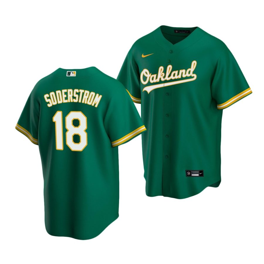 tyler soderstrom athletics 2020 mlb draft replica team alternate green jersey