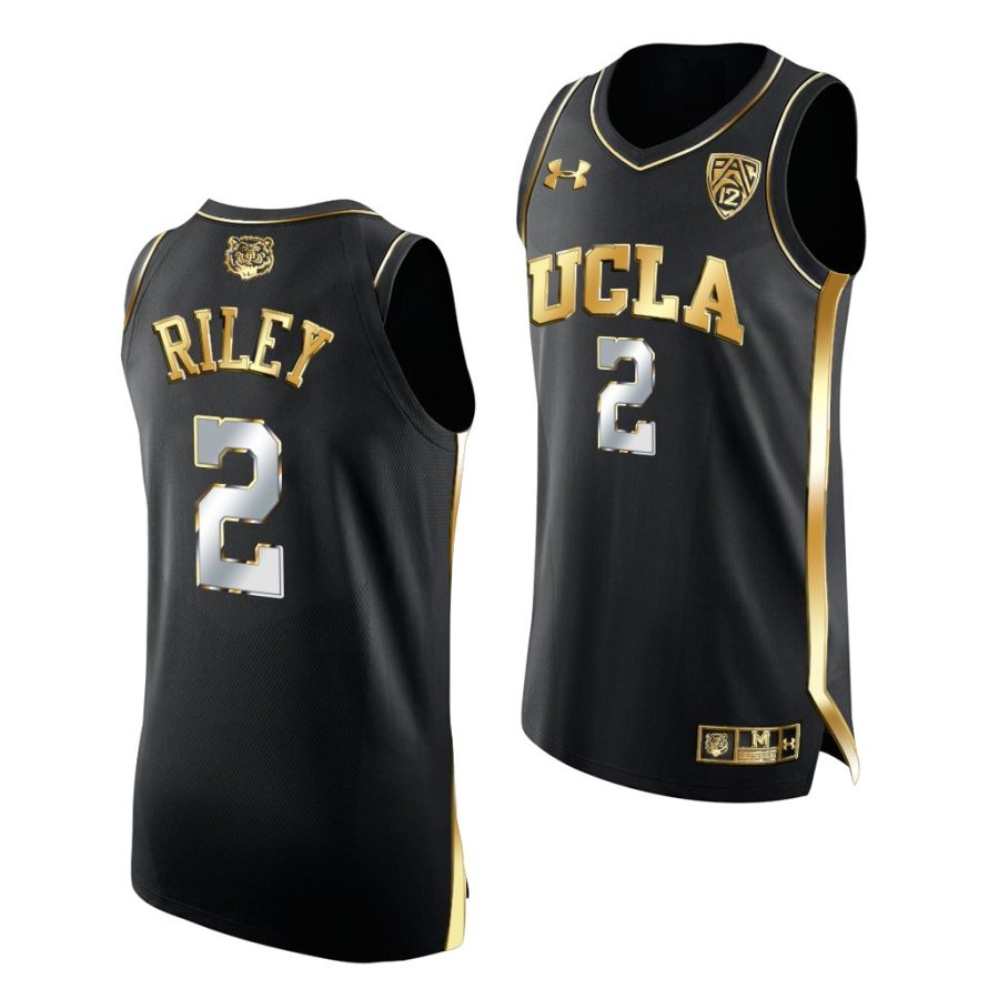 ucla bruins cody riley 2021 march madness elite 8 golden authentic black jersey