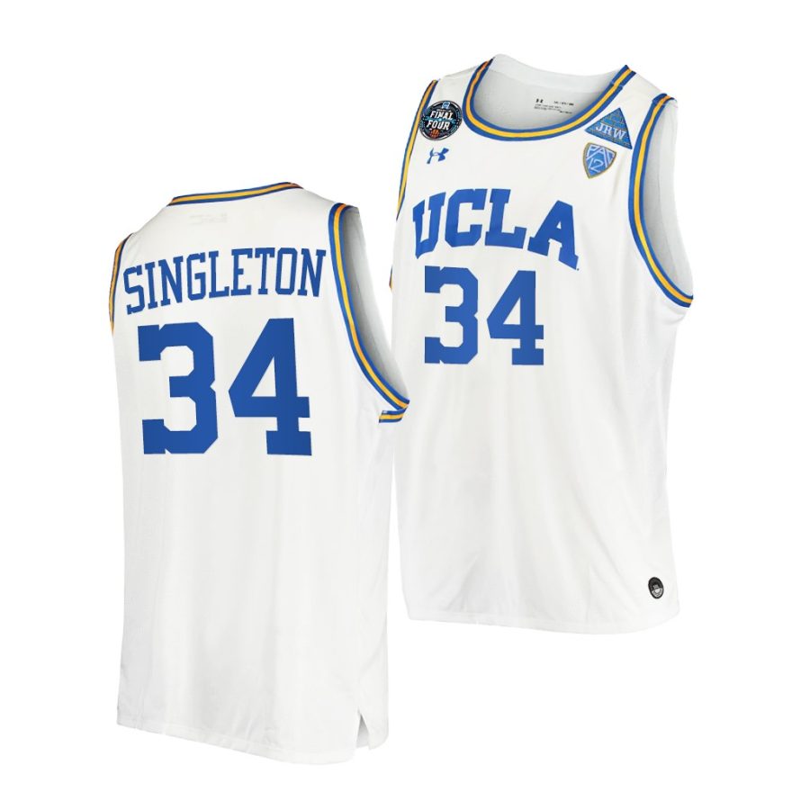 ucla bruins david singleton 2021 march madness final four jrw white jersey