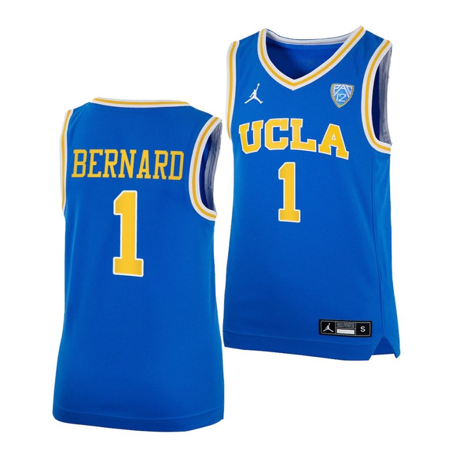 ucla bruins jules bernard 2022 royal college basketball youth jersey