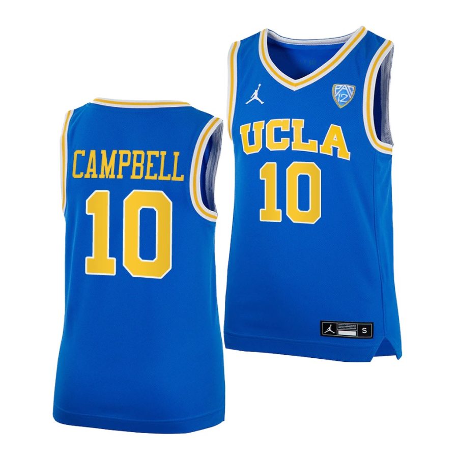 ucla bruins tyger campbell 2022 royal college basketball youth jersey