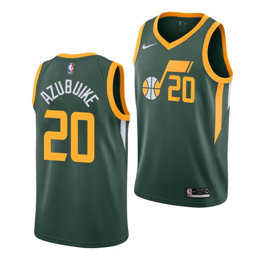 udoka azubuike jazz earned 2020 nba draft 2020 21 green jersey