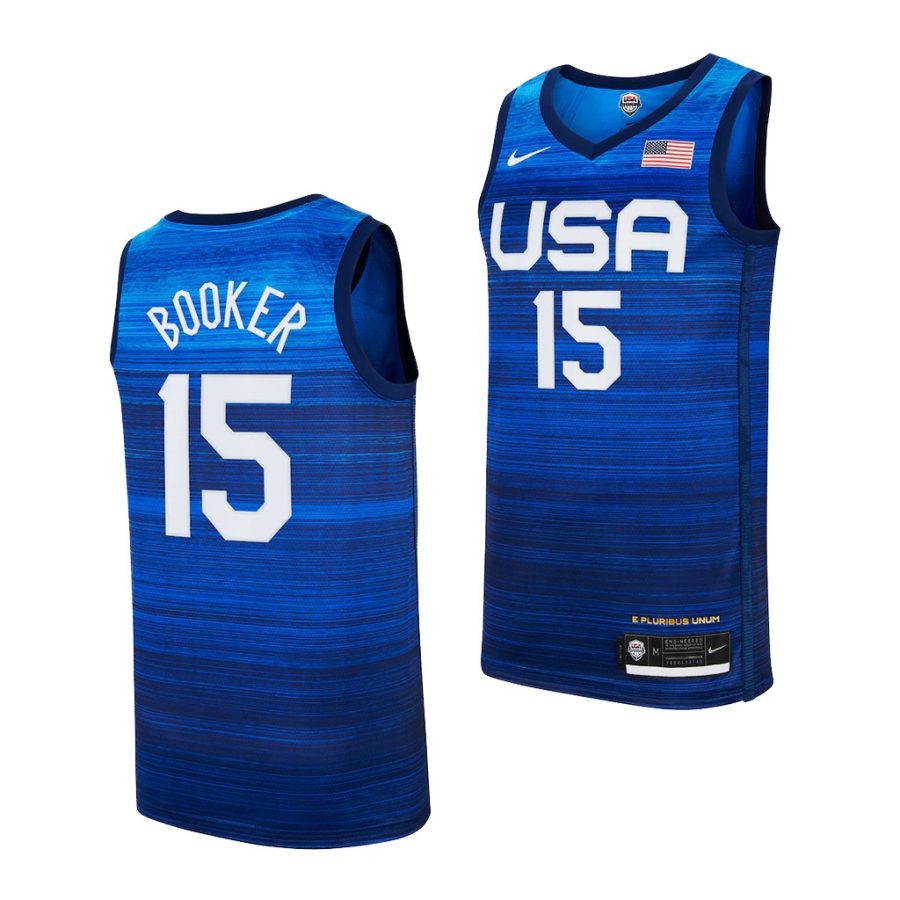 usa basketball devin booker blue tokyo olympics 2021 away jersey