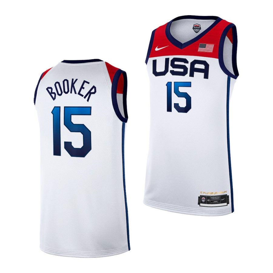 usa basketball devin booker white tokyo olympics 2021 home jersey