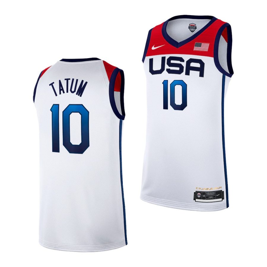 usa basketball jayson tatum white tokyo olympics 2021 home jersey