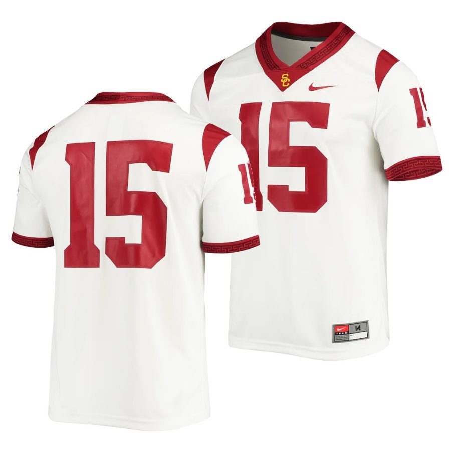 usc trojans custom white college football men jersey