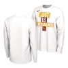 usc trojans white just us bench long sleeve men t shirt