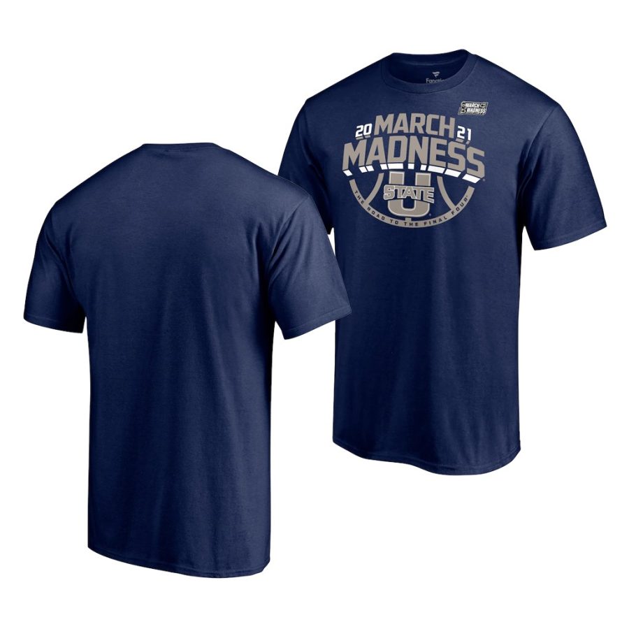 utah state aggies navy 2021 ncaa march madness bound ticket men t shirt