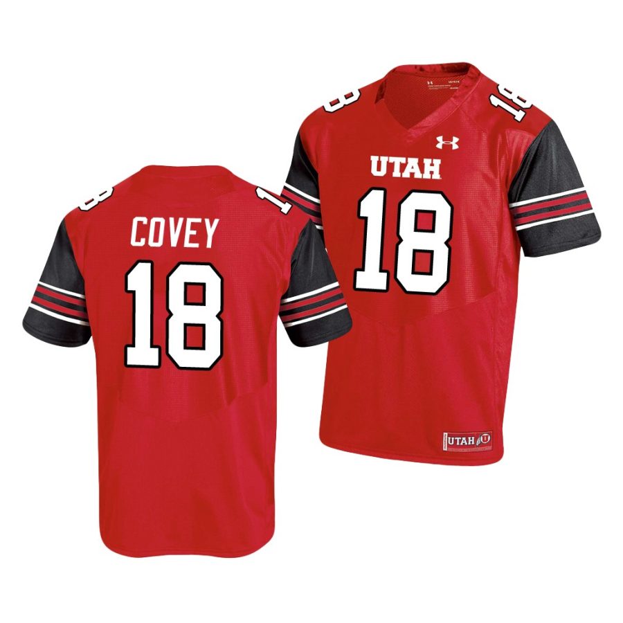 utah utes britain covey red college football men's jersey