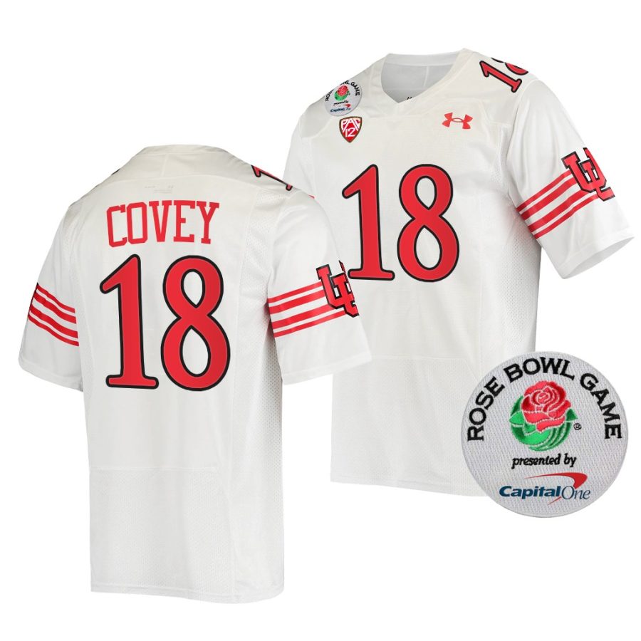 utah utes britain covey white 2022 rose bowl throwback jersey