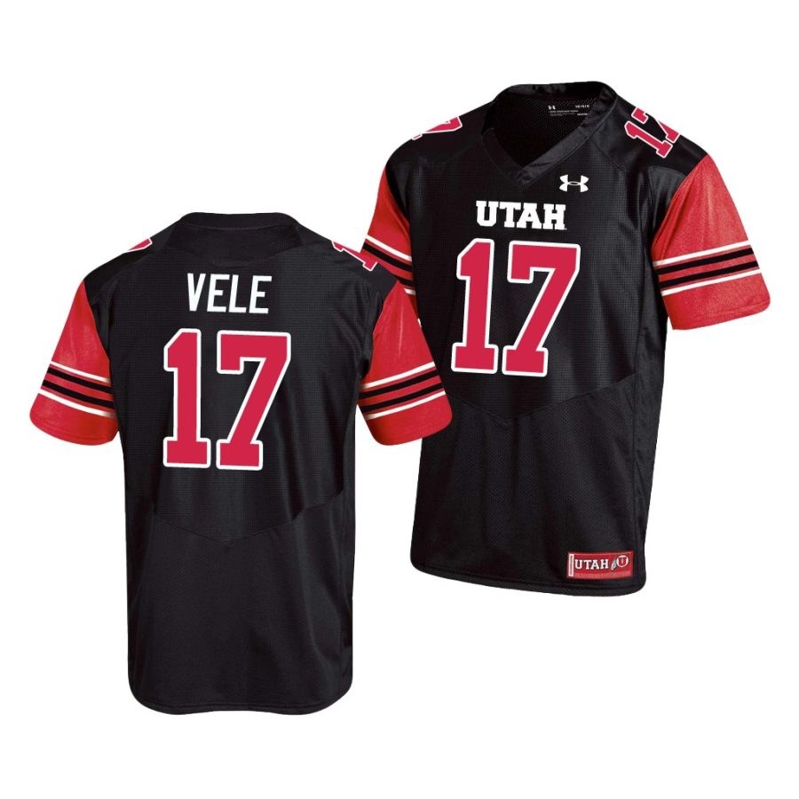 utah utes devaughn vele black replica men's jersey