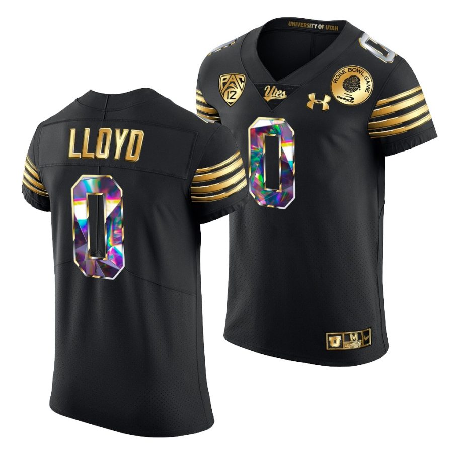 utah utes devin lloyd 2022 rose bowl golden diamond edition black jersey