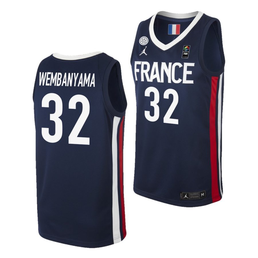 victor wembanyama blue 2019 fiba u16 european championship france basketball jersey