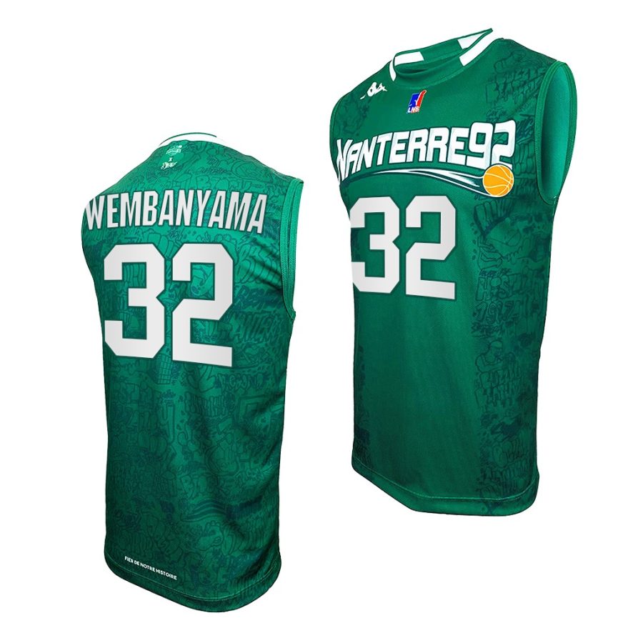 victor wembanyama green 2023 nba draft top prospect nanterre 92 jersey