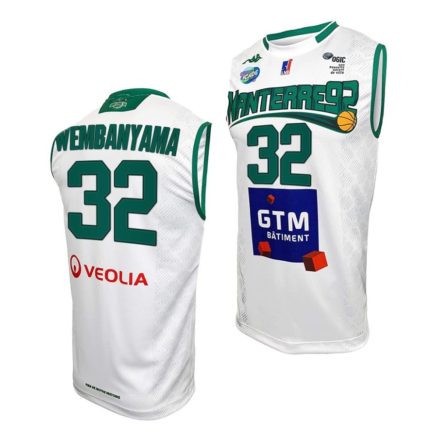 victor wembanyama white 2023 nba draft top prospect nanterre 92 jersey