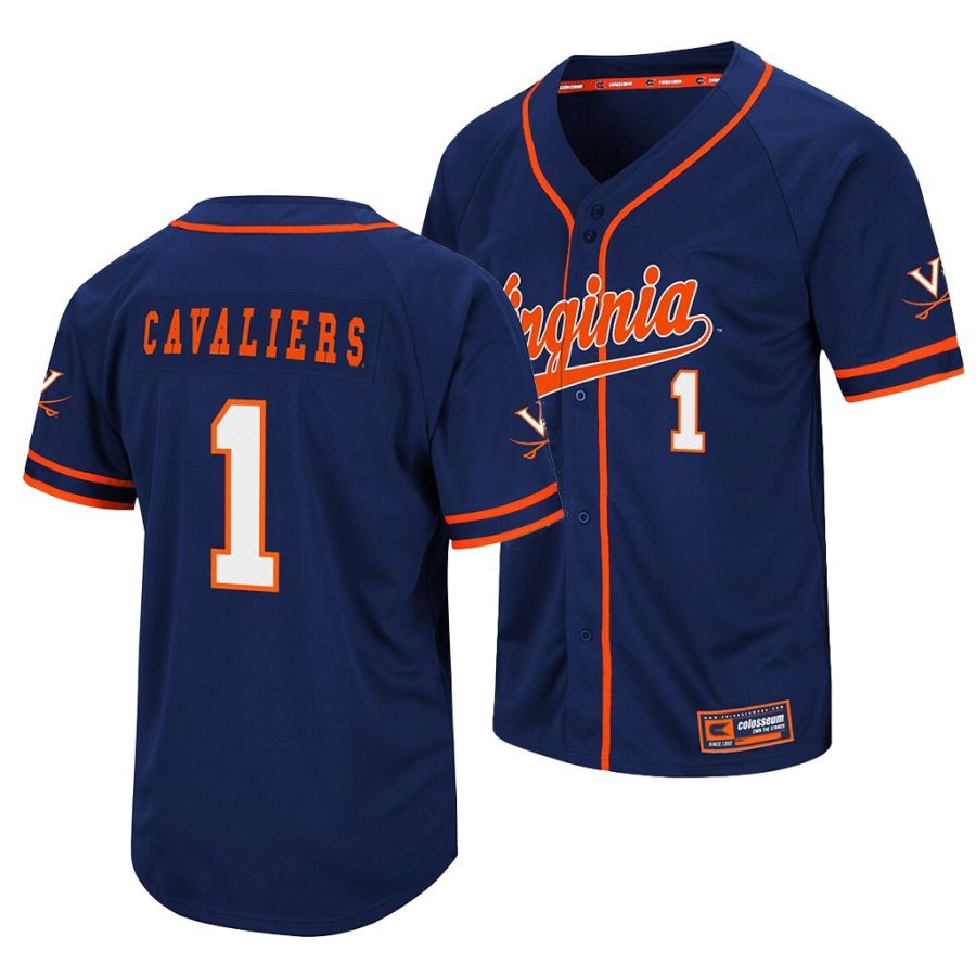 virginia cavaliers colosseum navy college baseball turf n turf jersey