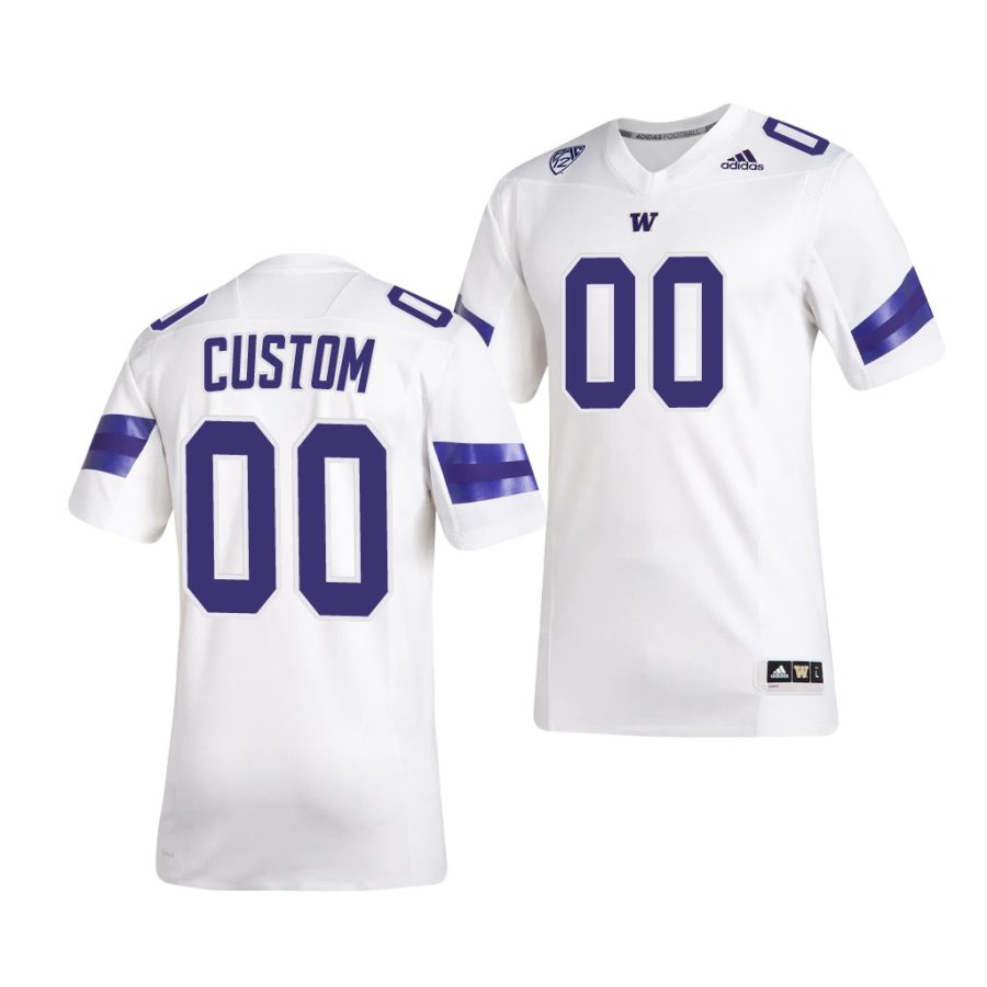 washington huskies custom white premier men's jersey