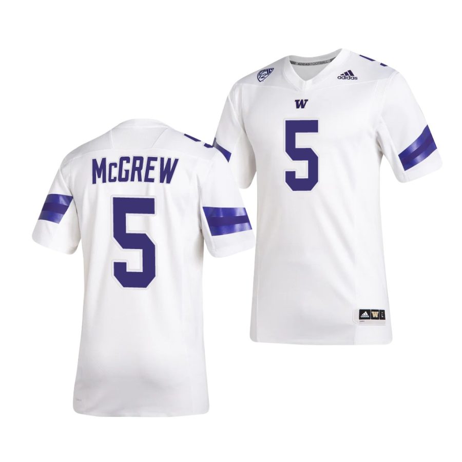 washington huskies sean mcgrew white premier men's jersey