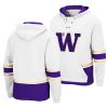 washington huskies white college hockey 3.0 pullover hoodie