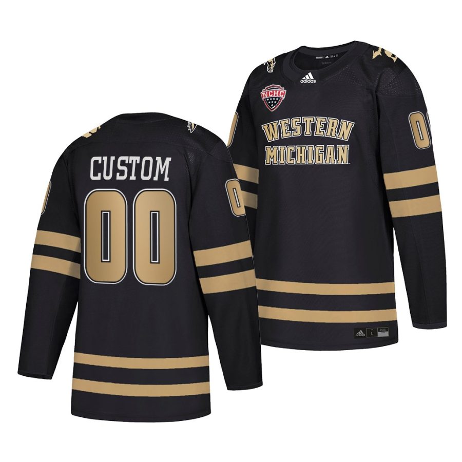 west michigan broncos custom 2022 college hockey black nchc jersey