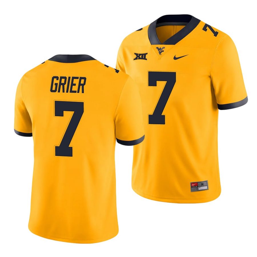 west virginia mountaineers will grier gold throwback men's jersey