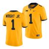 west virginia mountaineers winston wright jr. gold throwback men's jersey