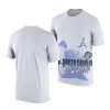 white 90s style college basketball men t shirt