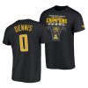 wichita state shockers dexter dennis blue 84 2021 aac regular season champions locker room black t shirt