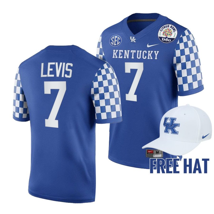 will levis kentucky wildcats blue 2021 citrus bowl cfp jersey