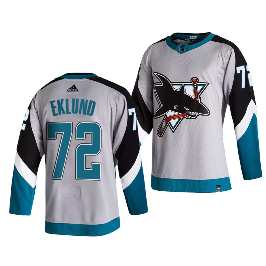 william eklund sharks 2021 reverse retro gray 2021 nhl draft men jersey