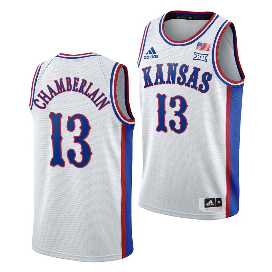 wilt chamberlain white 1990s throwback men's jersey