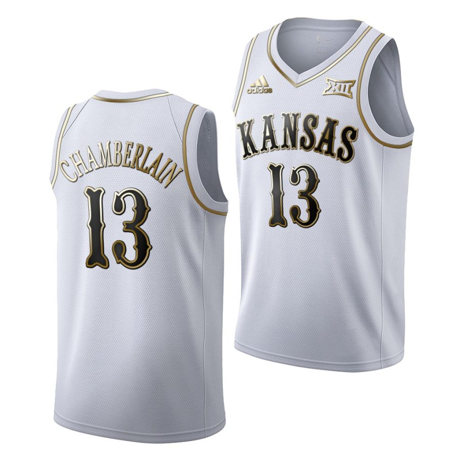 wilt chamberlain white golden limited men's jersey